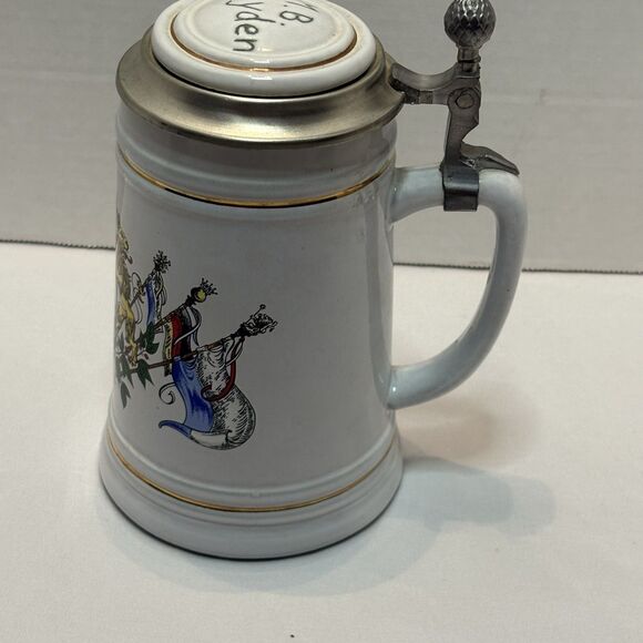 Vintage Bavarian Beer Stein Pewter Lid Bavrian Coat of Arms Made In Germany - Picture 4 of 9